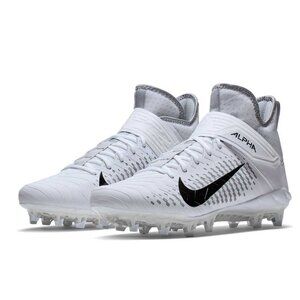 Nike Alpha Menace Pro 2 Mid Men's Football Cleats White Silver Size 11.5 AQ3209